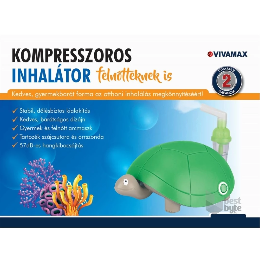 Vivamax GYV13 "teknős" gyermek kompresszoros inhalátor
