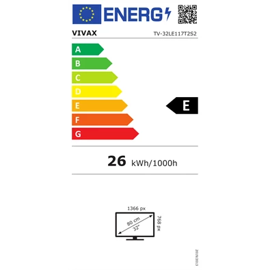 Vivax 32" 32LE117T2S2 HD Ready LED TV (Újracsomagolt)