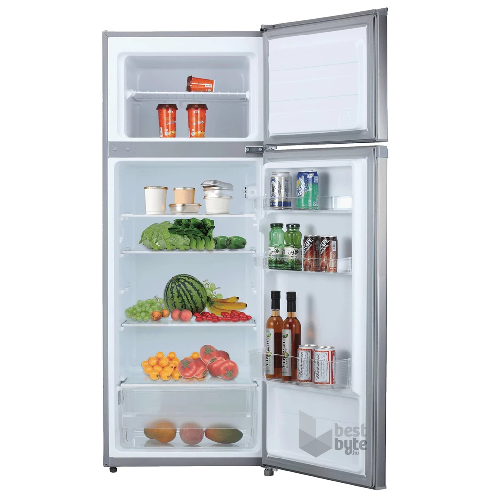 Vivax DD-207E X inox, felülfagyasztós, Hűtő:163L, Fagyasztó:41L, hűtőszekrény