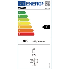 Vivax TTL-93E egyajtós hűtőszekrény