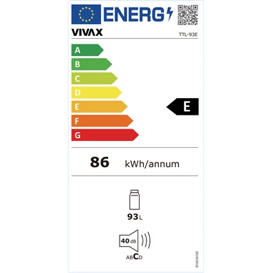Vivax TTL-93E egyajtós hűtőszekrény