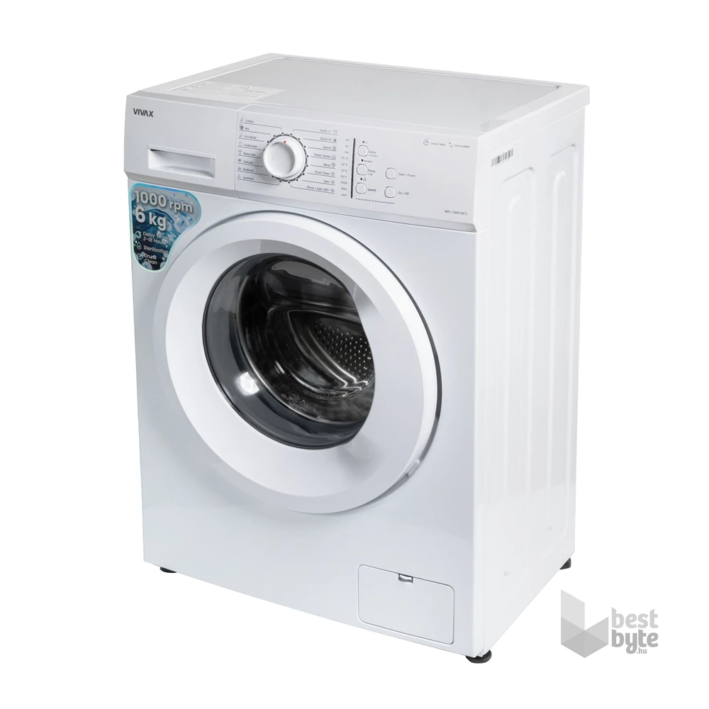 Vivax WFL-100616CS fehér, elöltöltős, max.1000ford., 6 kg, mosógép