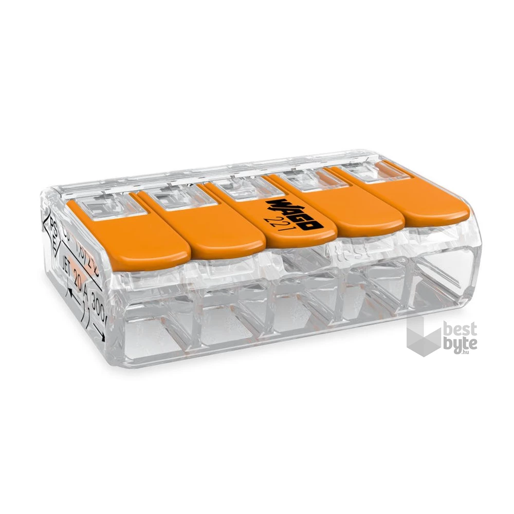 WAGO 221-415 25 db/csomag COMPACT csatos vezetékösszekötő