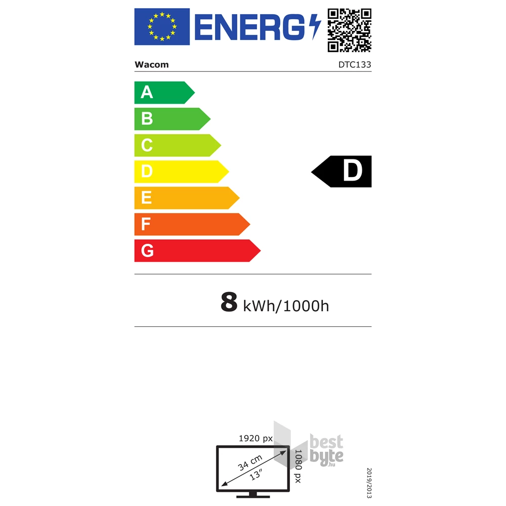 Wacom DTC133W0B One 13 digitális rajztábla