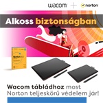 Wacom One Medium digitalizáló tábla Norton 360 Deluxe vírusvédelmi csomag