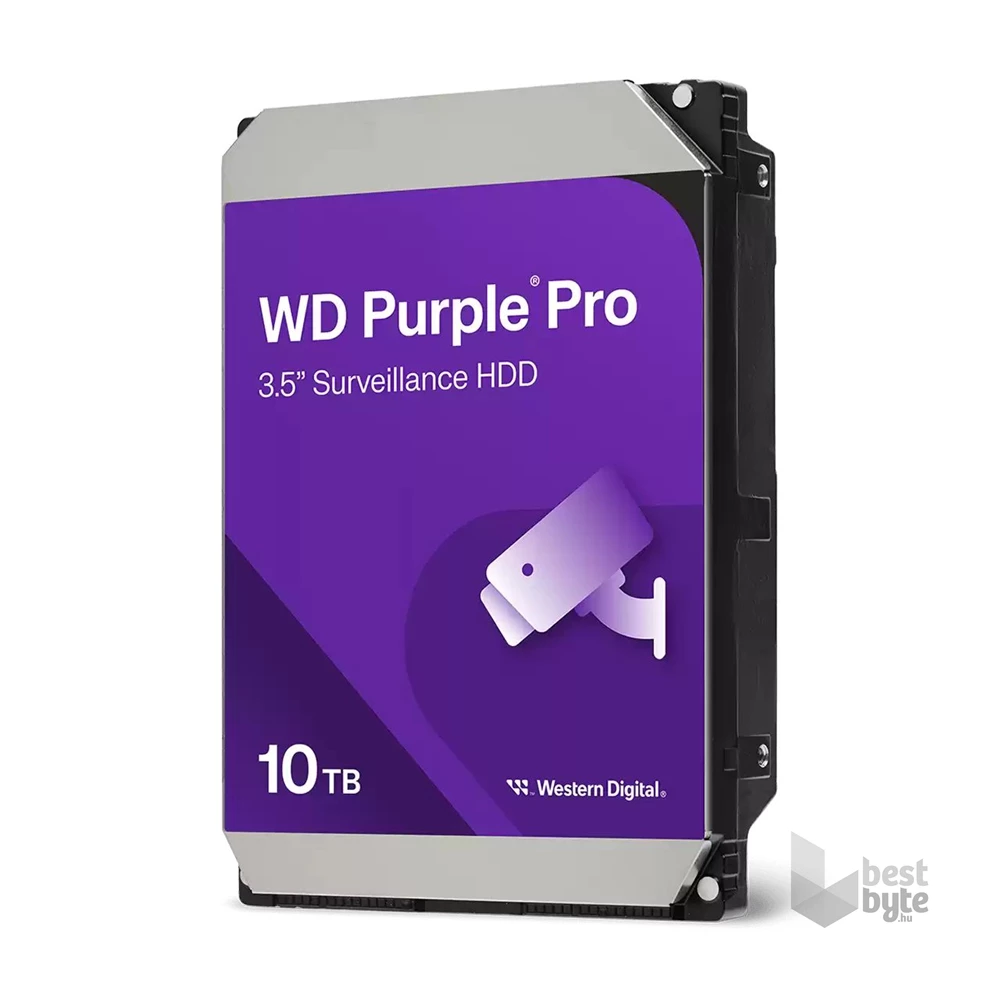 Western Digital 3,5" 10TB belső SATA 6Gb/s 7200RPM 512MB Purple Pro winchester