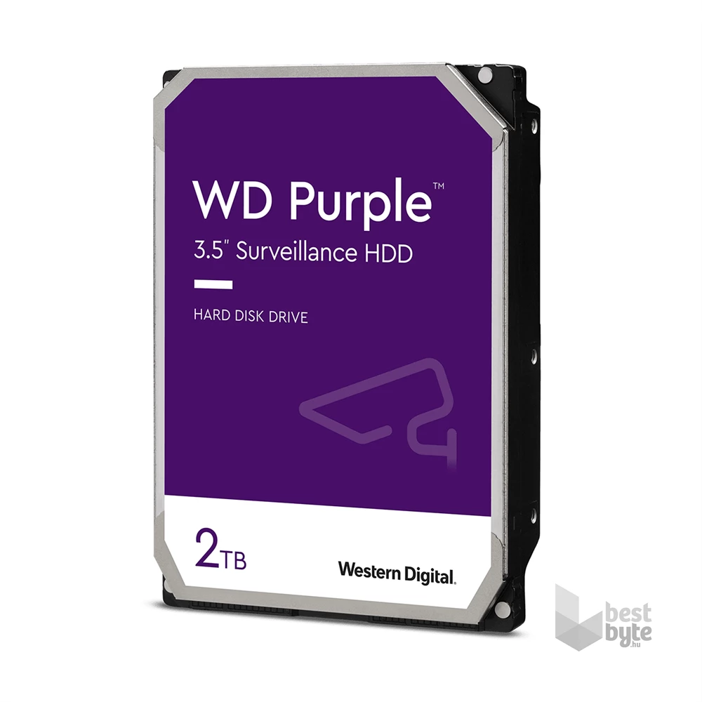 Western Digital 3,5" 2000GB belső SATAIII 5400RPM 256MB PURPLE WD22PURZ winchester 3 év