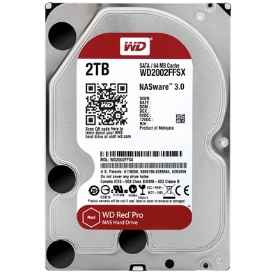 Western Digital 3,5" 2000GB belső SATAIII 7200RPM 64MB RED PRO WD2002FFSX winchester 5 év