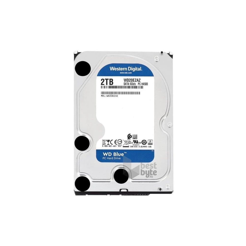 Western Digital 3,5" 2000GB belső SATAIII 5400RPM 256MB Blue advanced format WD20EZAZ winchester