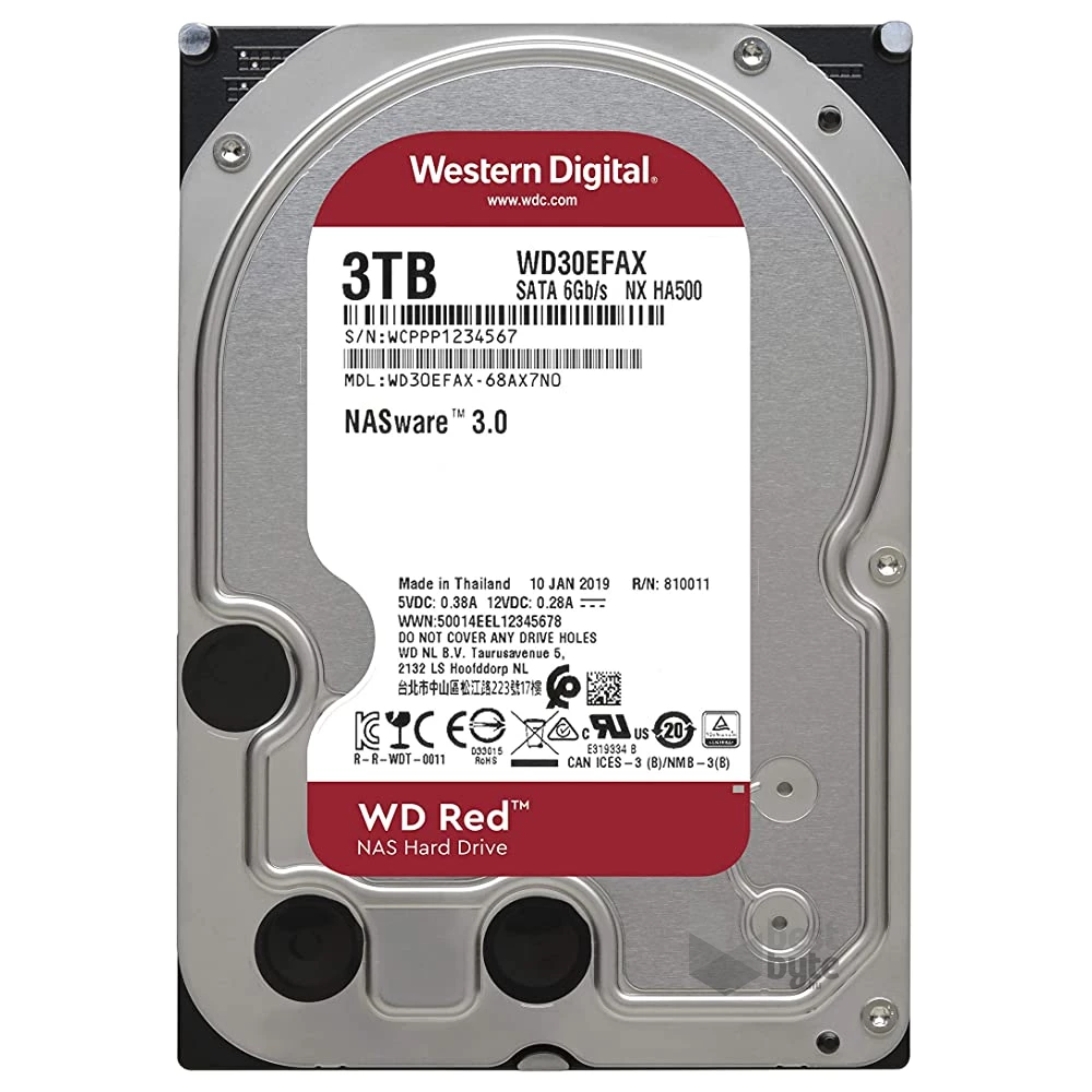 Western Digital 3,5" 3000GB belső SATAIII 5400RPM 256MB RED WD30EFAX winchester 3 év