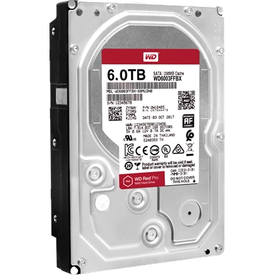 Western Digital 3,5" 6000GB belső SATAIII 7200RPM 256MB RED PRO WD6003FFBX winchester 5 év