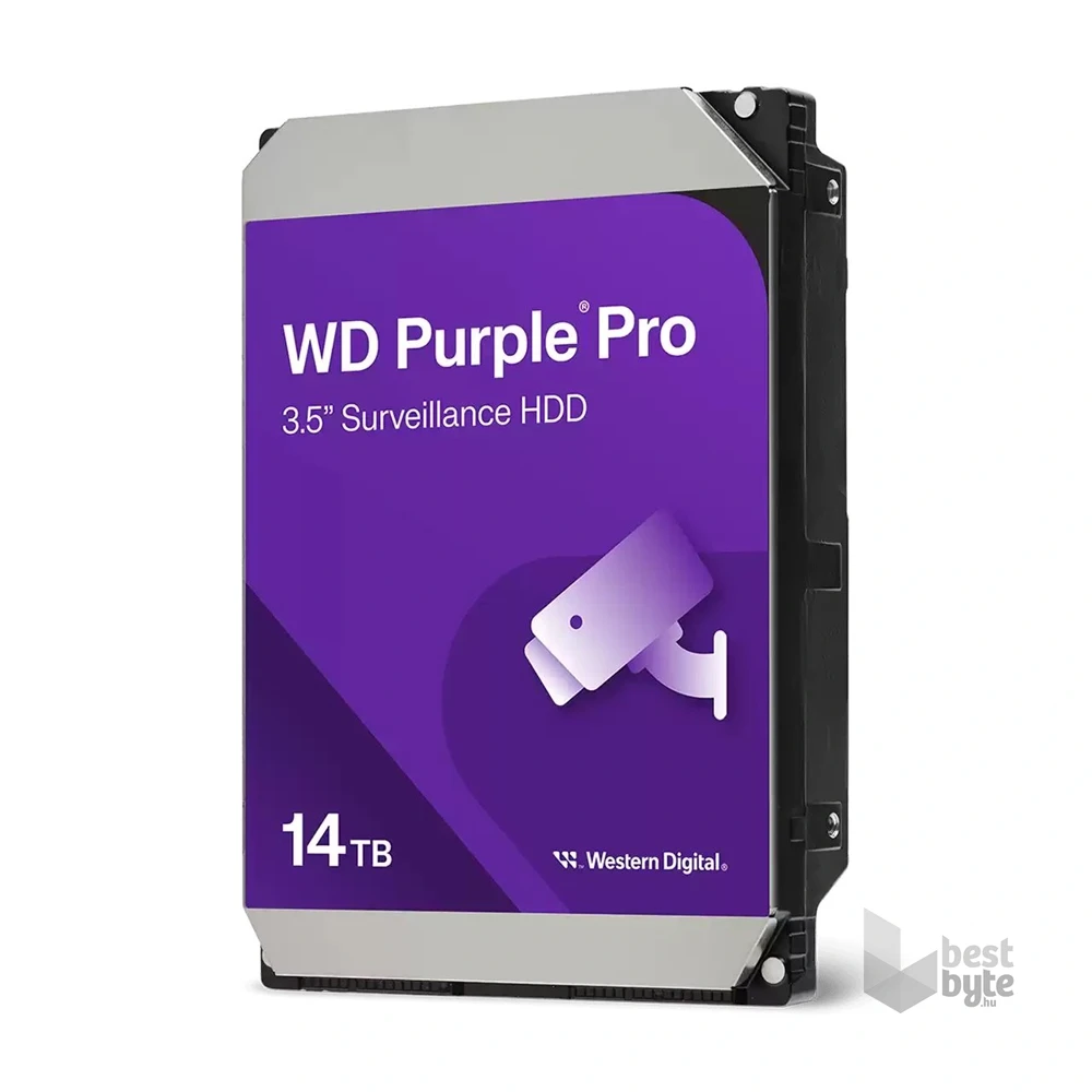 Western Digital Belső HDD 3.5" 14TB - WD142PURP (7200rpm,256 MB puffer,SATA3 - Purple(biztonságtechnikai rögzítőkbe is))