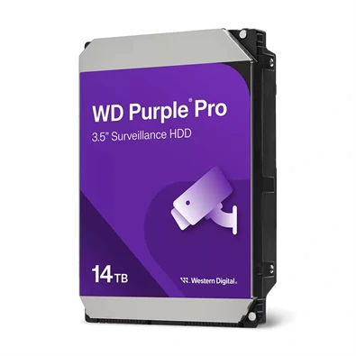 Western Digital Belső HDD 3.5" 14TB - WD142PURP (7200rpm,256 MB puffer,SATA3 - Purple(biztonságtechnikai rögzítőkbe is))