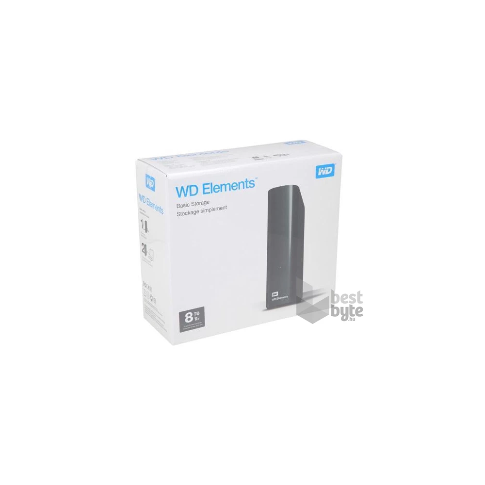 Western Digital Elements Desktop WDBWLG0080HBK 3,5" 8TB USB3.0 fekete külső winchester