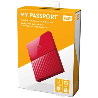Western Digital My Passport WDBYFT0020BRD 2,5" 2TB USB3.0 piros külső winchester