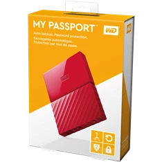 Western Digital My Passport WDBYNN0010BRD 2,5" 1TB USB3.0 piros külső winchester
