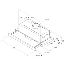Whirlpool AKR 749/1 WH fehér, beépíthető, kihúzható, méret:60 cm, teleszkópos, zajszint:62 dB,páraelszívó(Újracsomagolt)