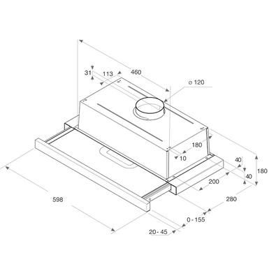 Whirlpool AKR 749/1 WH fehér, beépíthető, kihúzható, méret:60 cm, teleszkópos, zajszint:62 dB,páraelszívó(Újracsomagolt)