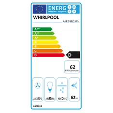 Whirlpool AKR 749/1 WH fehér, beépíthető, kihúzható, méret:60 cm, teleszkópos, zajszint:62 dB,páraelszívó(Újracsomagolt)