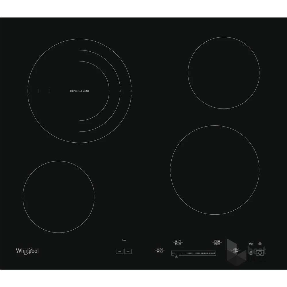 Whirlpool AKT 8900 BA fekete, beépíthető, elektromos üvegkerámia, főzőzóna: 4, beépíthető méret: 56cm, főzőlap (Újszerű)