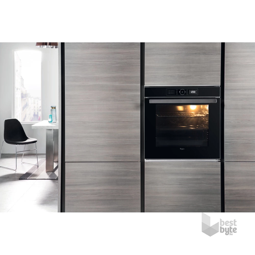 Whirlpool AKZM 8480 NB fekete, beépíthető, sütőtér: 73L, grill, légkeverés, pirolitikus, sütő