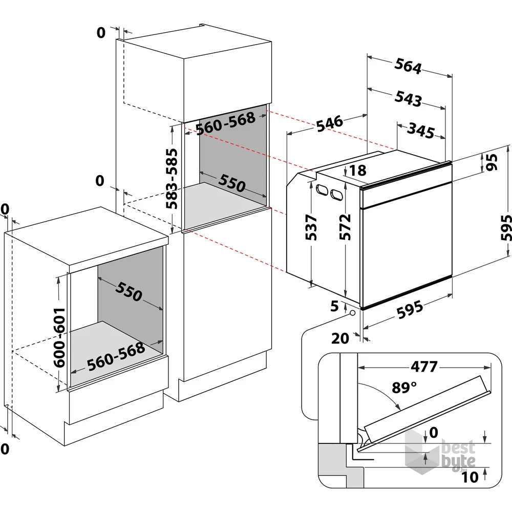 Whirlpool AKZM 8480 NB fekete, beépíthető, sütőtér: 73L, grill, légkeverés, pirolitikus, sütő