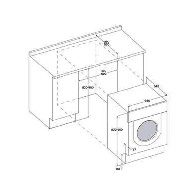 Whirlpool BI WDWG 751482 EU N beépíthető 7 kg elöltöltős mosó-szárítógép
