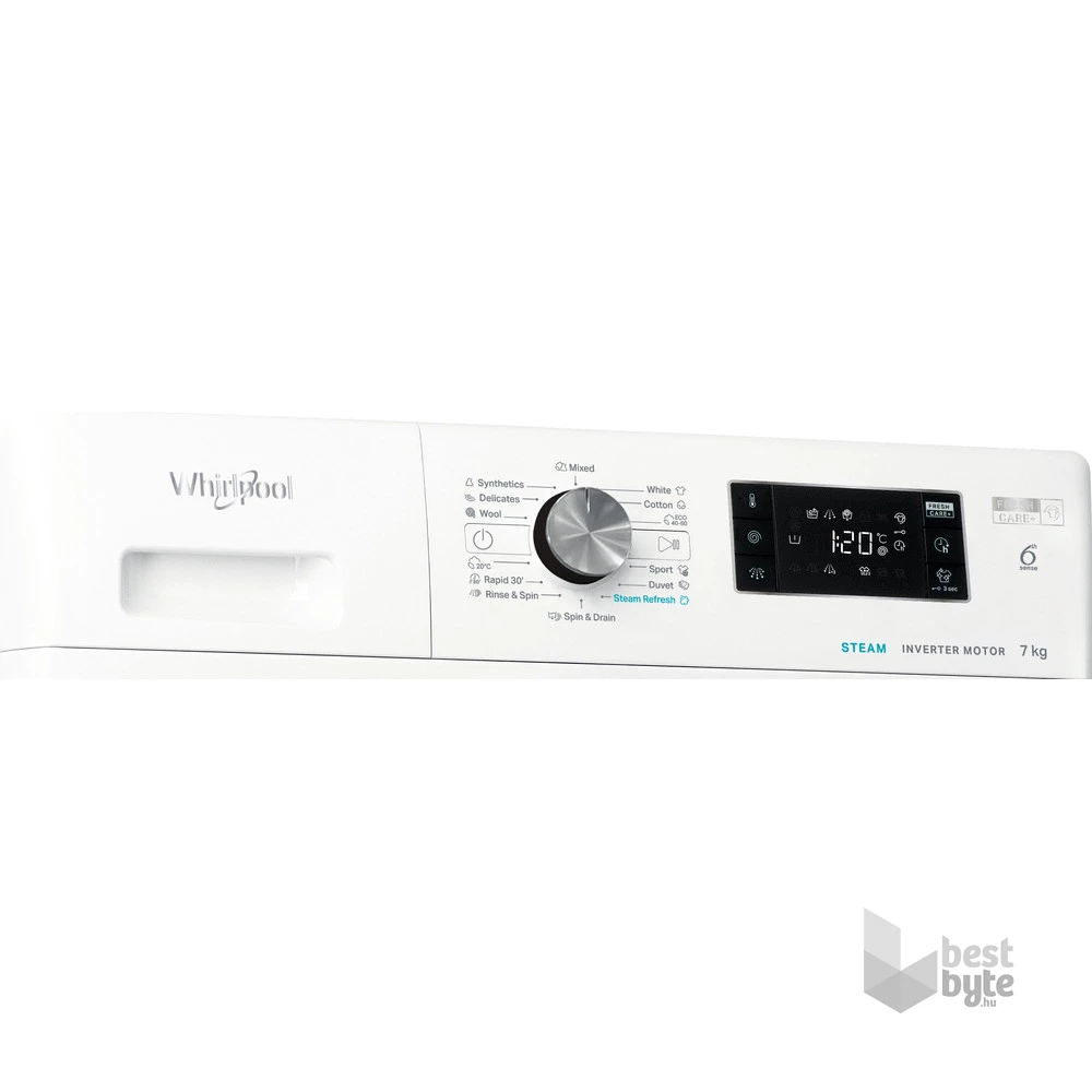 Whirlpool FFB 7238 BV EE fehér, elöltöltős, max.1200ford., 7 kg, mosógép