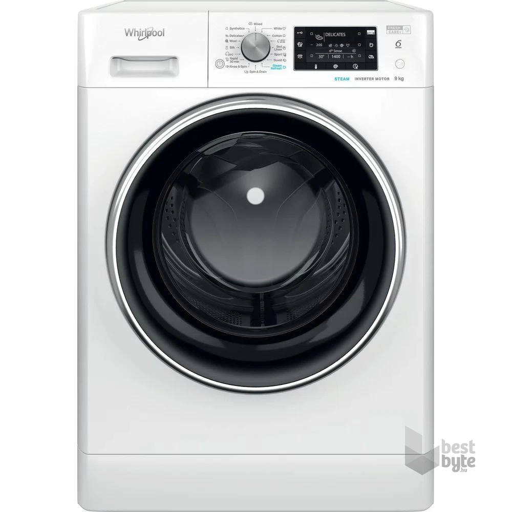 Whirlpool FFD 9489 BCV EE fehér, elöltöltős, max.1400ford., 9 kg, mosógép