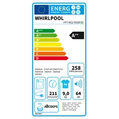 Whirlpool FFT M22 9X2B EE 9 kg hőszivattyús szárítógép