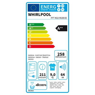 Whirlpool FFT M22 9X2B EE 9 kg hőszivattyús szárítógép