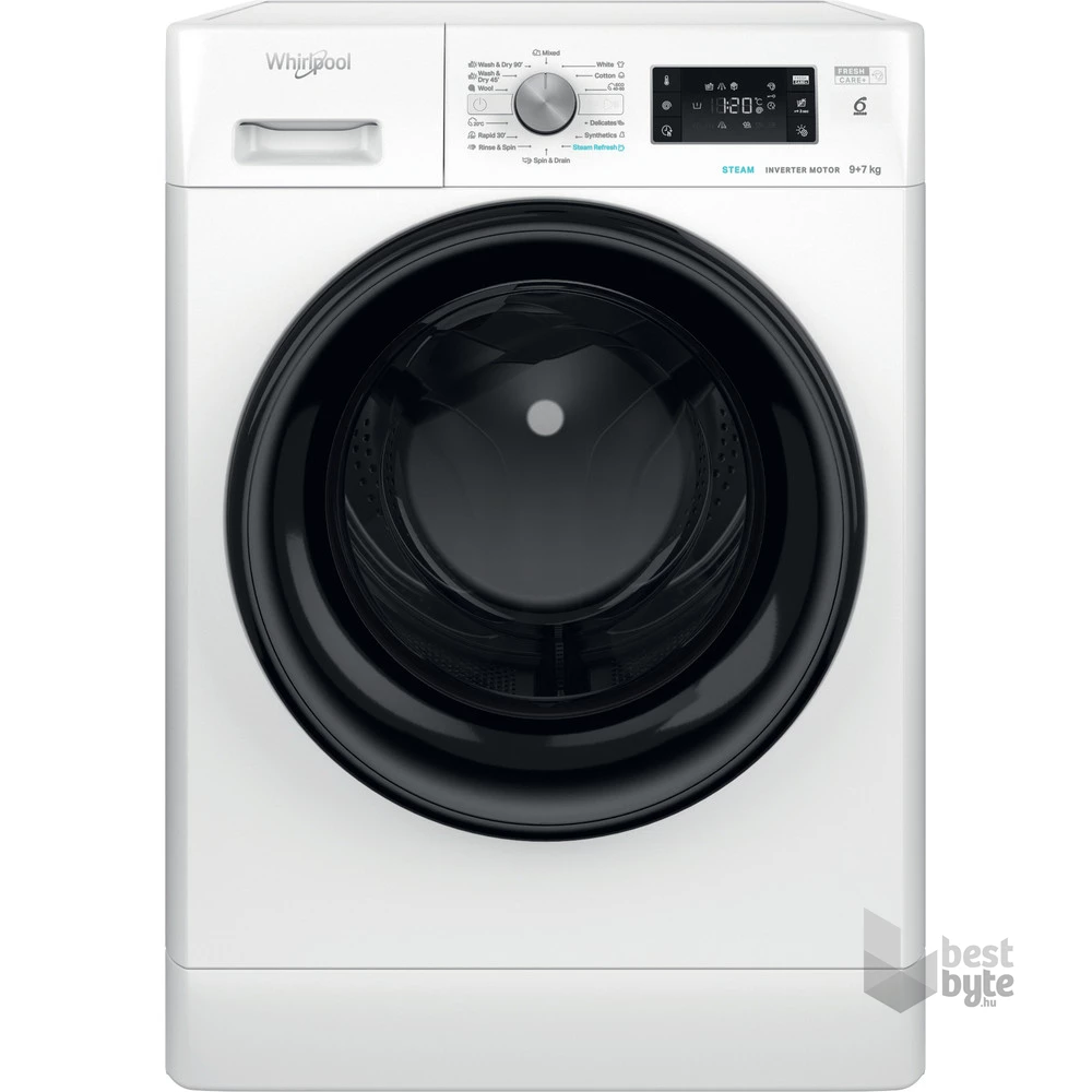 Whirlpool FFWDB 976258 BV EE fehér, elöltöltős, max.1600ford., 9 kg/6 kg, mosó-szárítógép