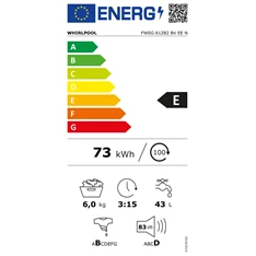 Whirlpool FWSG 61282 BV EE N elöltöltős mosógép