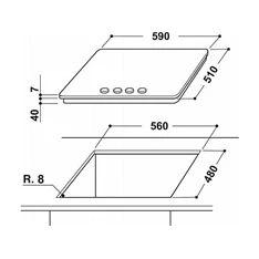 Whirlpool GMWL 628/IXL EE beépíthető gáz főzőlap