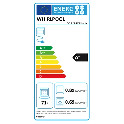 Whirlpool OAS KP8V1SW IX inox beépíthető sütő