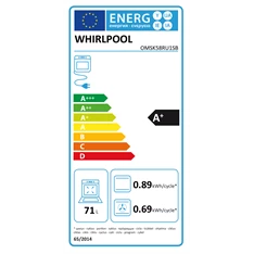Whirlpool OMSK58RU1SB fekete, beépíthető, sütőtér: 71L, grill, pirolitikus, sütő