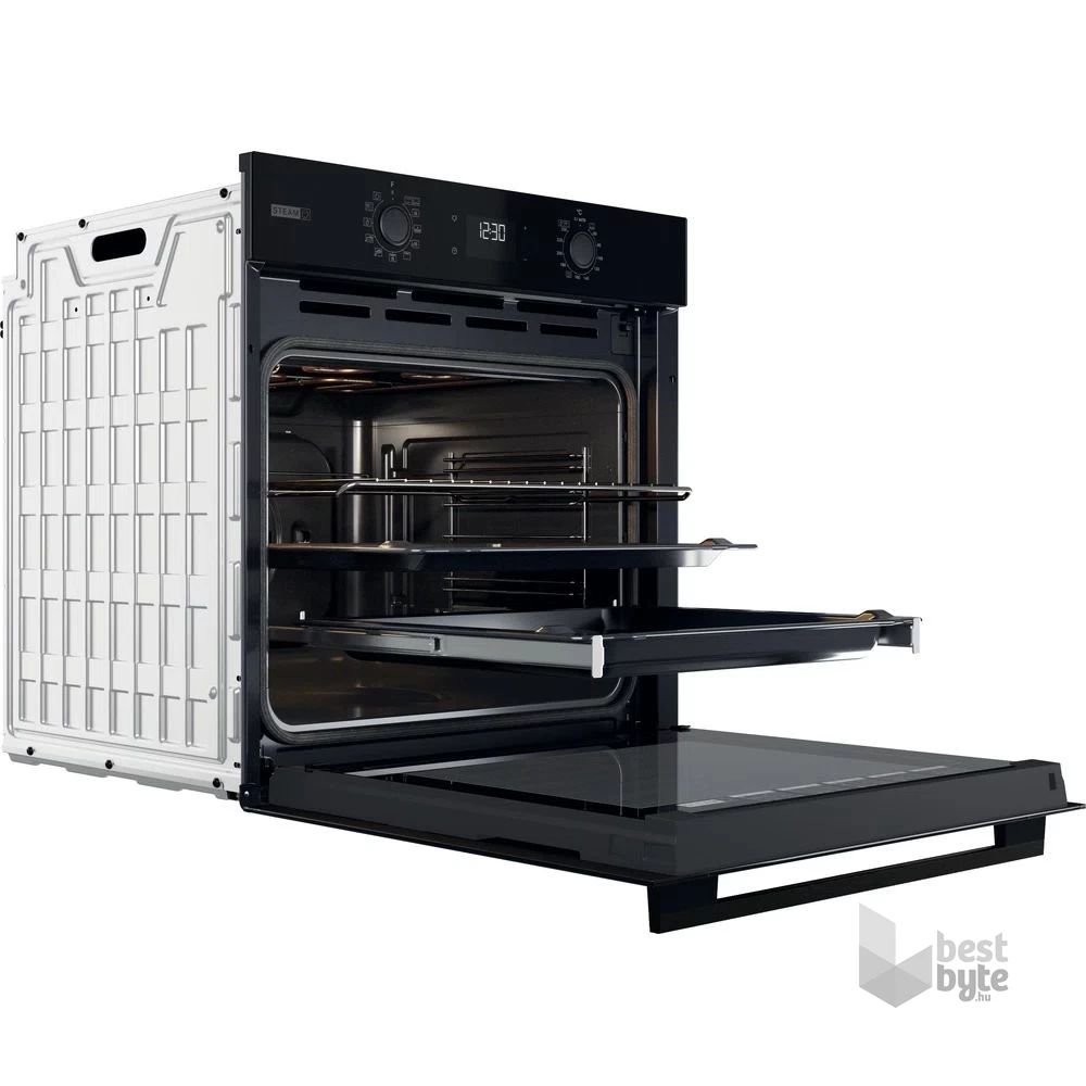 Whirlpool OMSK58RU1SB fekete, beépíthető, sütőtér: 71L, grill, pirolitikus, sütő