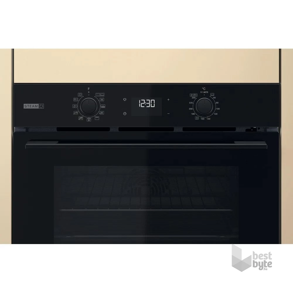 Whirlpool OMSK58RU1SB fekete, beépíthető, sütőtér: 71L, grill, pirolitikus, sütő