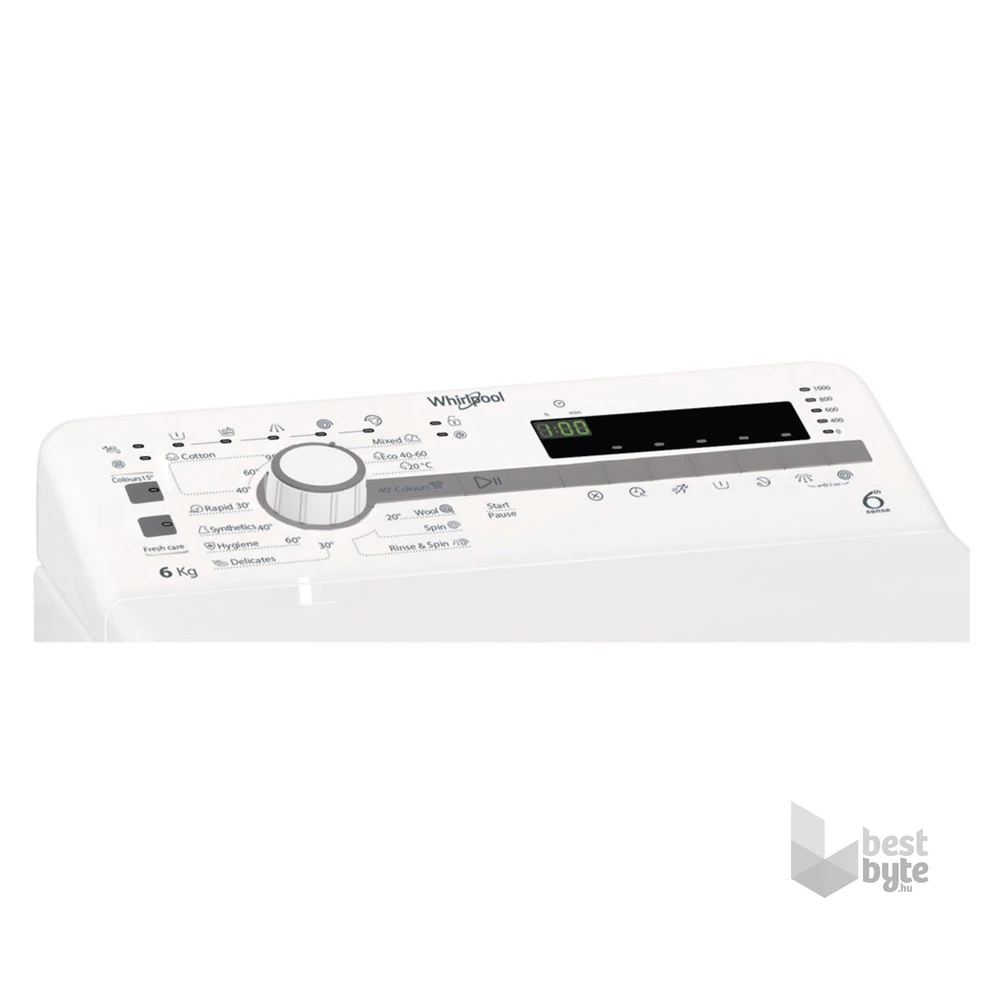 Whirlpool TDLR 6030S EU/N fehér, felültöltős, max.1000ford., 6 kg, mosógép