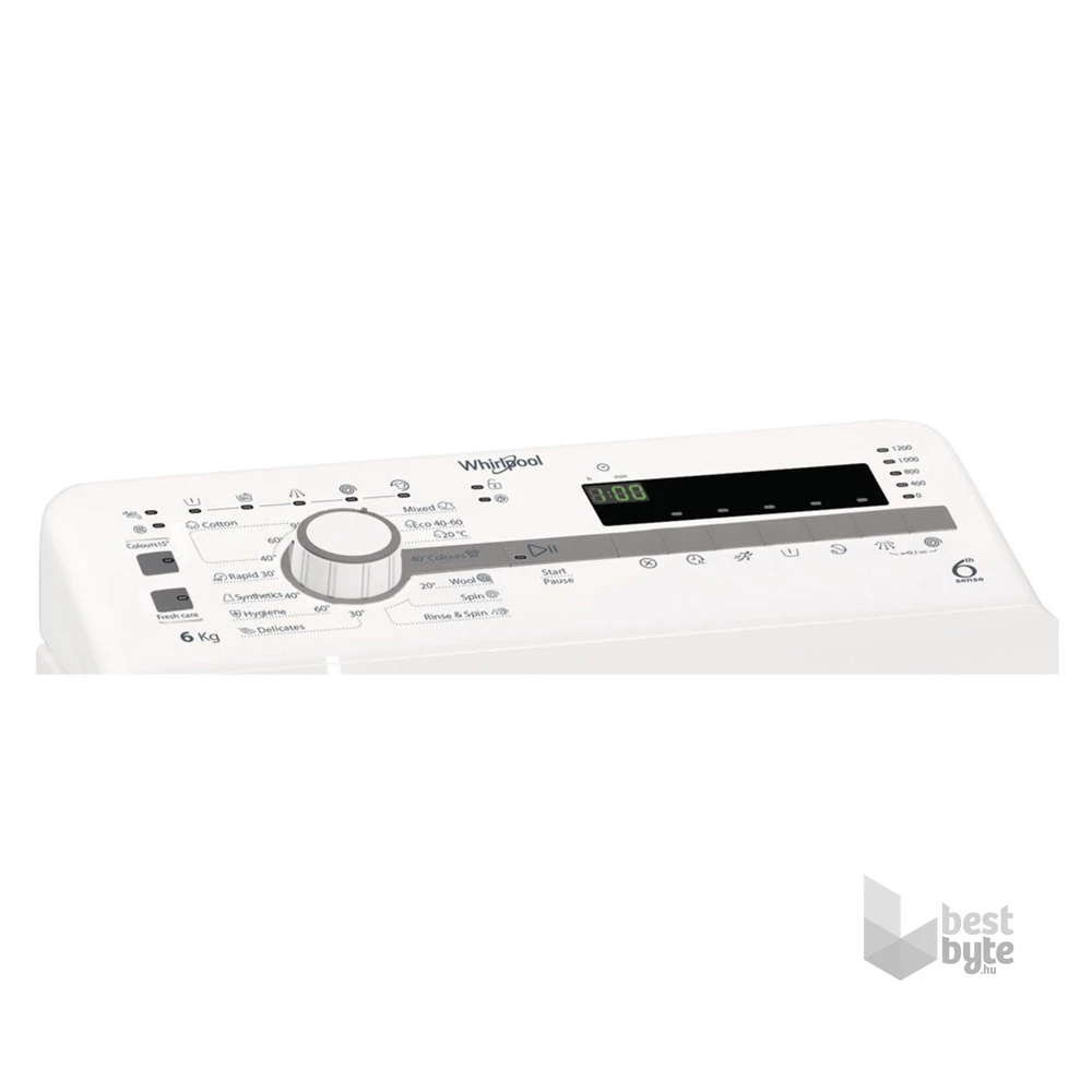Whirlpool TDLR 6230SS EU/N fehér, felültöltős, max.1200ford., 6 kg, mosógép