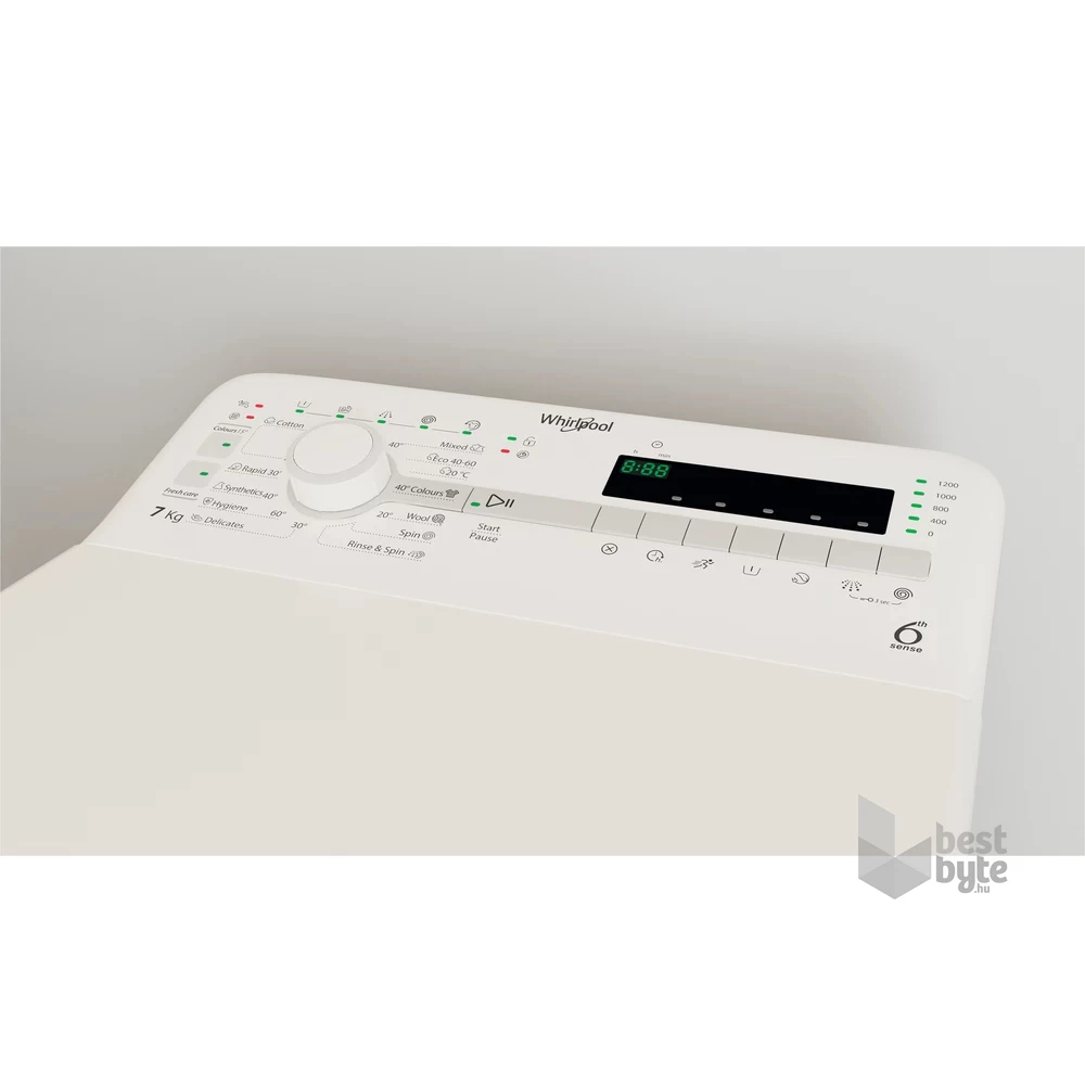 Whirlpool TDLR 7220SS EU/N fehér, felültöltős, max.1200ford., 7 kg, mosógép