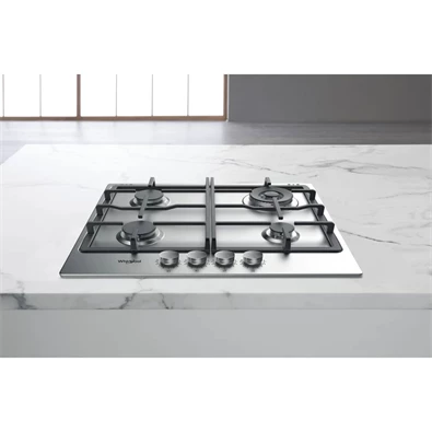 Whirlpool TKRL 661 IX EU inox, beépíthető, gáz, főzőzóna: 3 +1 wok égőfej, beépíthető méret: 56cm, főzőlap