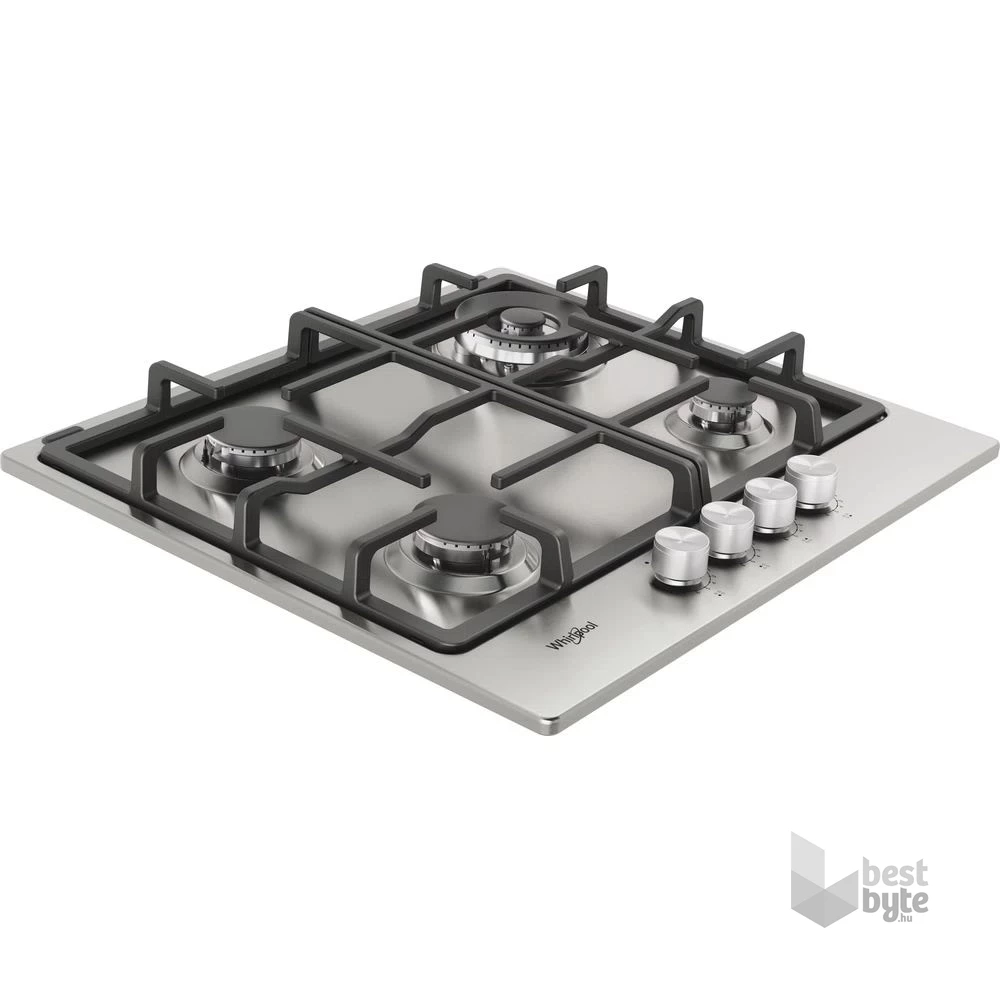 Whirlpool TKRL 661 IX EU inox, beépíthető, gáz, főzőzóna: 3 +1 wok égőfej, beépíthető méret: 56cm, főzőlap