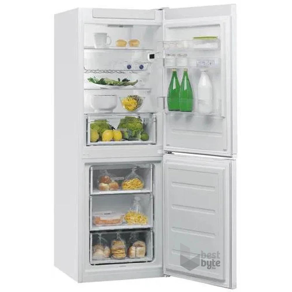 Whirlpool W5 722E W fehér, alulfagyasztós, Hűtő:197L, Fagyasztó:111L, Less. frost hűtőszekrény