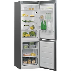 Whirlpool W5 821EOX 2 inox, alulfagyasztós, Hűtő:228L, Fagyasztó:111L, Stop frost hűtőszekrény