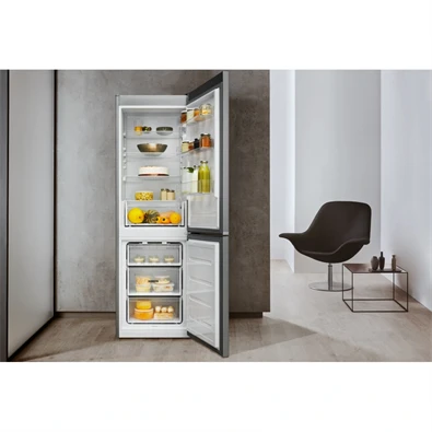Whirlpool W5 821EOX 2 inox, alulfagyasztós, Hűtő:228L, Fagyasztó:111L, Stop frost hűtőszekrény