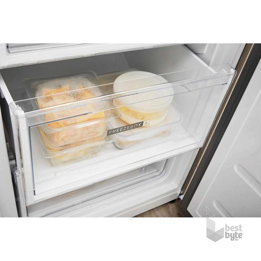 Whirlpool W5 821EOX 2 inox, alulfagyasztós, Hűtő:228L, Fagyasztó:111L, Stop frost hűtőszekrény