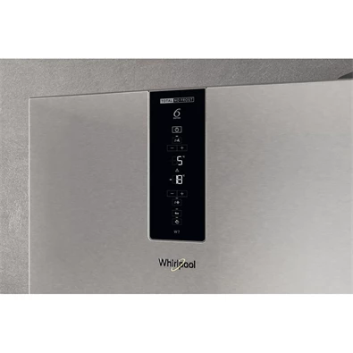 Whirlpool W7X 83T MX inox, alulfagyasztós, Hűtő:231L, Fagyasztó:104L, No frost hűtőszekrény