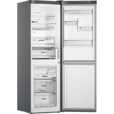Whirlpool W7X 83T MX inox, alulfagyasztós, Hűtő:231L, Fagyasztó:104L, No frost hűtőszekrény