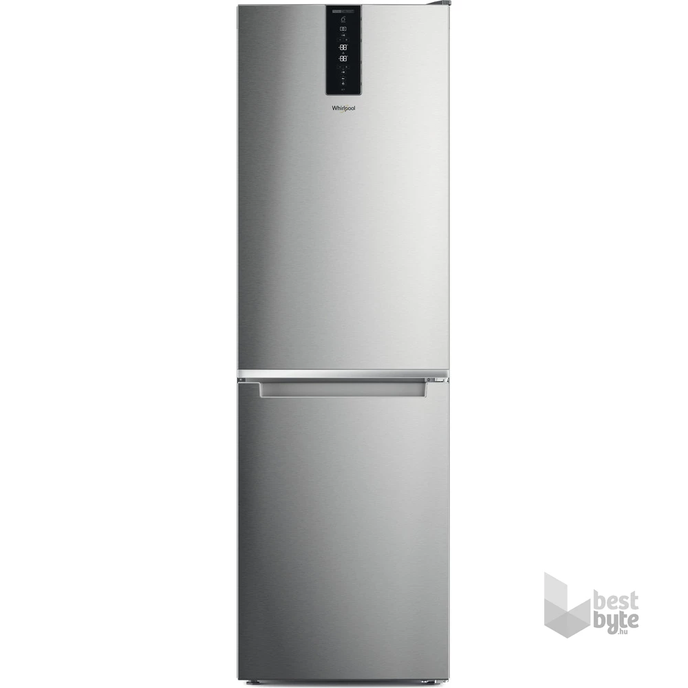Whirlpool W7X 83T MX inox, alulfagyasztós, Hűtő:231L, Fagyasztó:104L, No frost hűtőszekrény